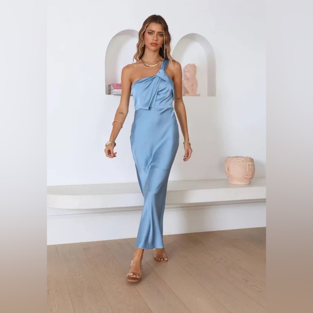Over again maxi one shoulder satin dress